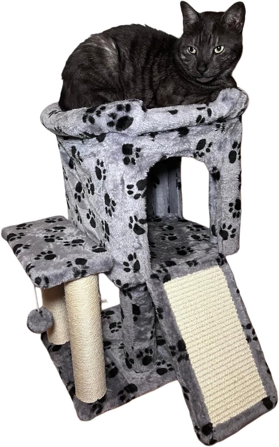 Cat Scratching Post with Bed – Multi-Level Cat Tree Tower for Indoor Cats & Kittens | Paw Design by PetsGlamour