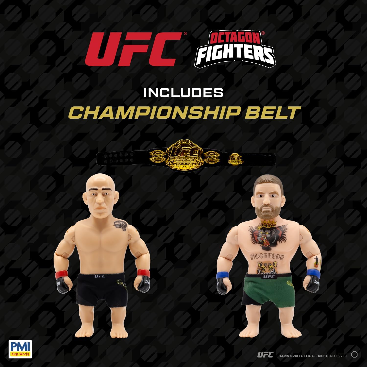 P.M.I. UFC 4.5-Inch Articulated Action Figures Legendary Fights 2-Pack Mystery Assortment – Includes 2 Fighters, Accessories and Championship Belt | Official UFC Collectible by PMI – Random 1 of 3