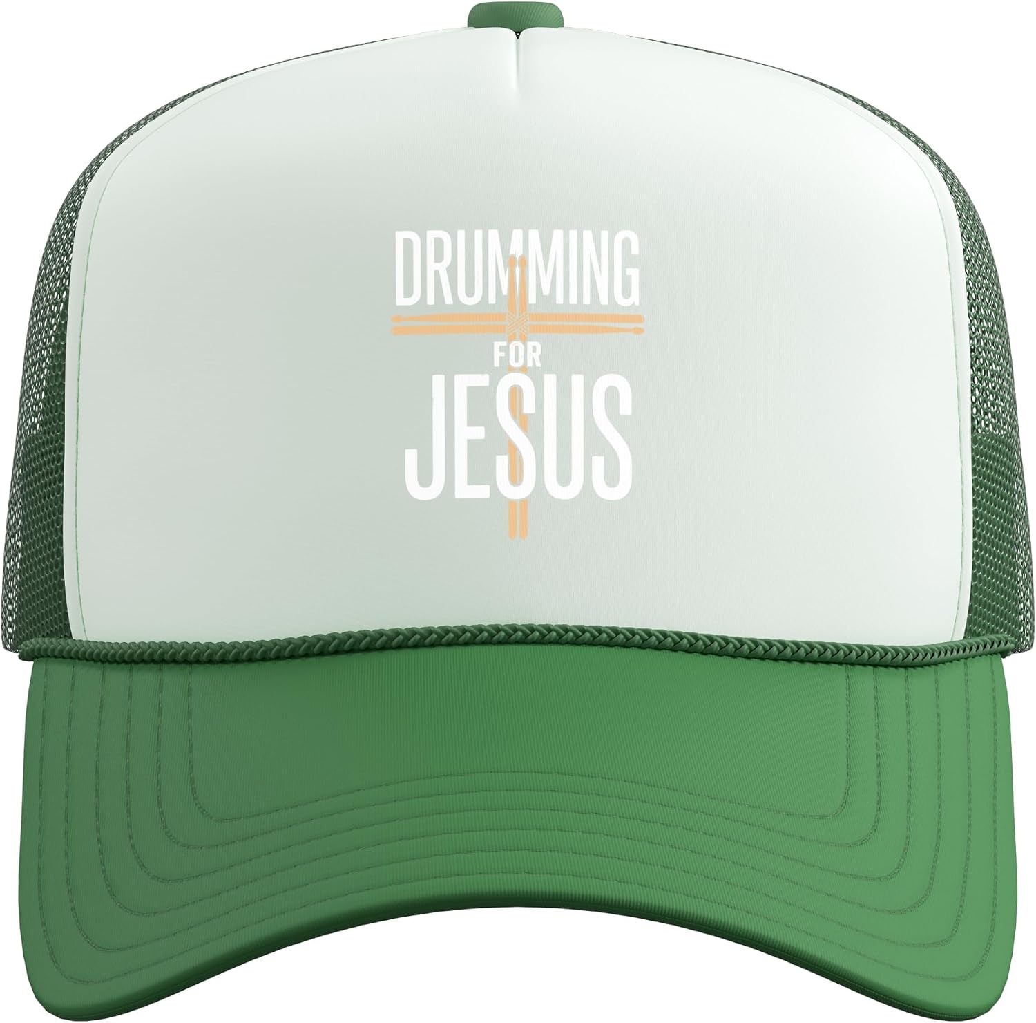 Drums Drumming for Jesus Christian Drummer Musician Music Trucker Hat with Adjustable Mesh Back image 2