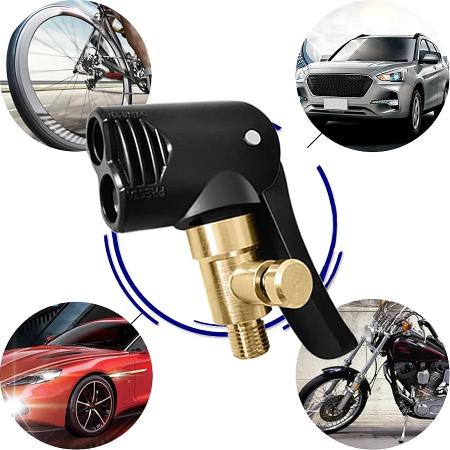 3-Pack Brass Tire Pump Nozzle, 2-in-1 Air Chuck & Valve Adapter for Car Inflator