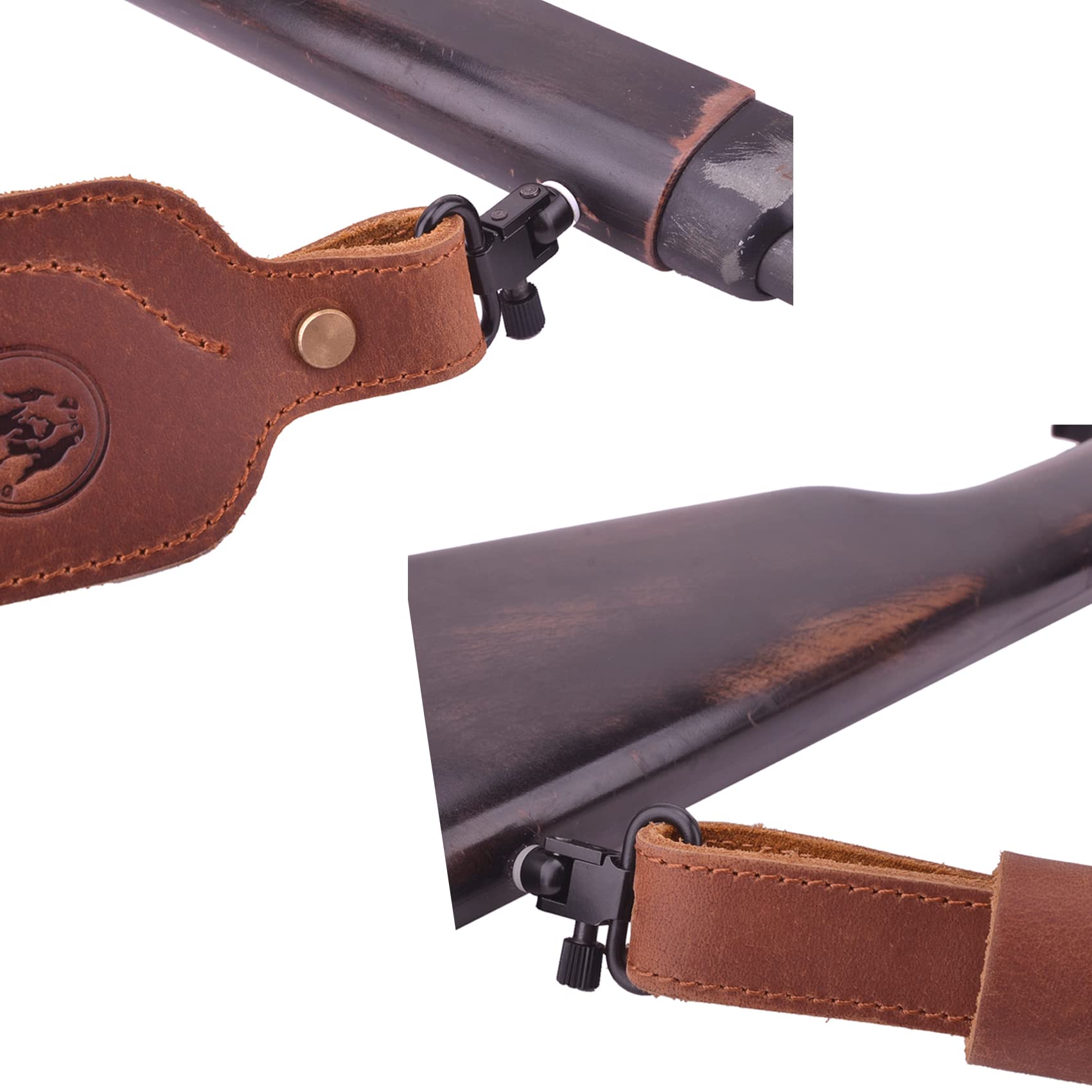 Leder Gewehrriemen Verstellbarer Jagdgewehrriemen 1“ Breite mit Drehgelenken