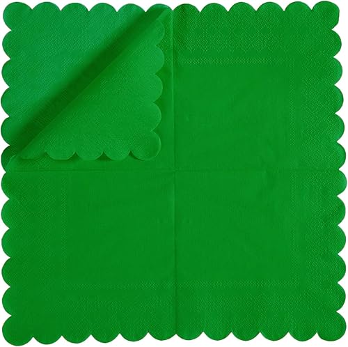 Miniatura 31 de Paquete de 100 servilletas de cóctel de 2 capas con bordes festoneados plegadas de 5 x 5 pulgadas, servilletas desechables para cena, boda, fiesta