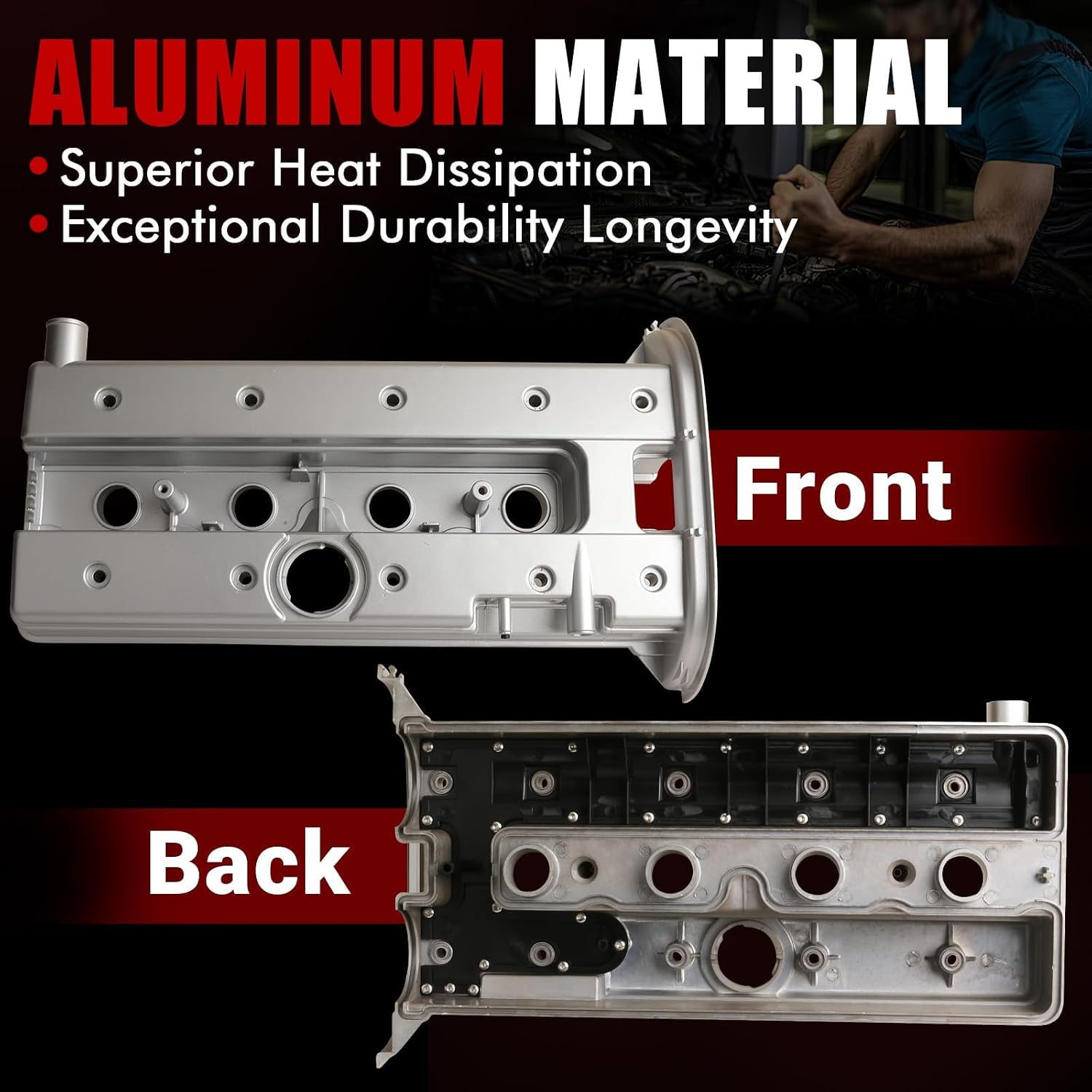 MITZONE Aluminum Valve Cover Compatible with 1999-2002 Daewoo Leganza 1999-2002 Nubira 2004-2005 Suzuki Forenza L4 2.0L Replace 92062396 90501942 90501943 1117085Z02