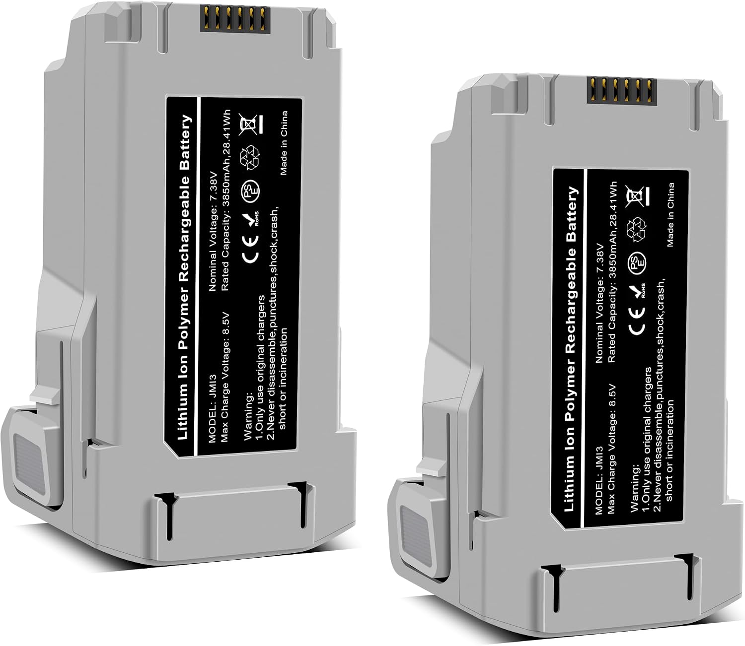 2-Pack Mini3/ Mini3 Pro / Mini4 Pro Intelligent Flight Replacement Battery Compatible with DJI Mini 3/3 Pro/ 4 Pro Drone, Upgraded Rechargeable Battery with 3850mAh 7.38V