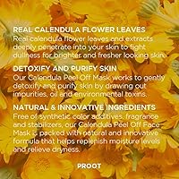 Vista 4 de Máscara de caléndula, con suero iluminador con infusión de hierbas, formulada con hojas y extractos de flores de caléndula reales, cuidado coreano