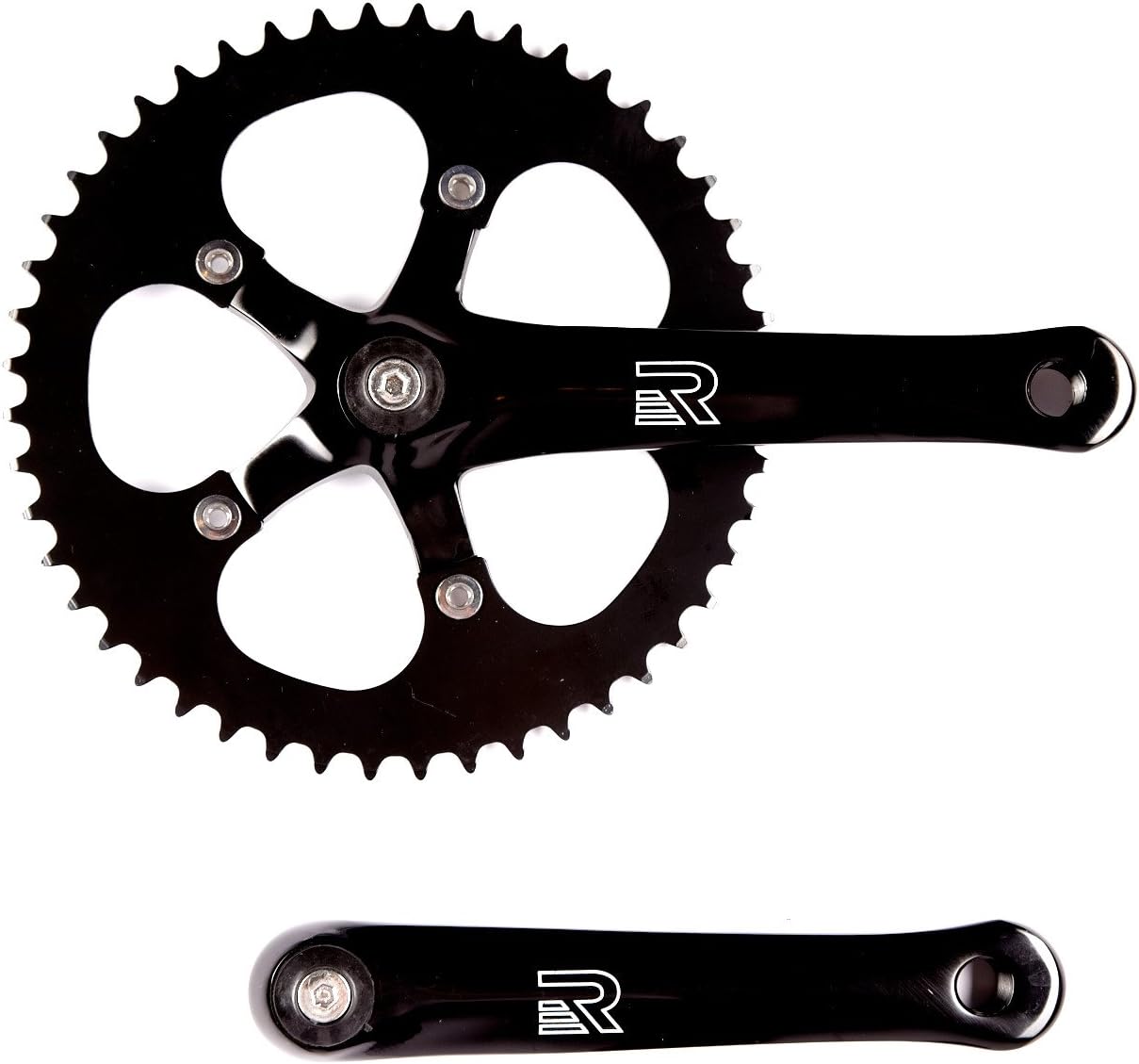Retrospec Bicycles FixedGear Crank SingleSpeed Road Bicycle Crankset, Black