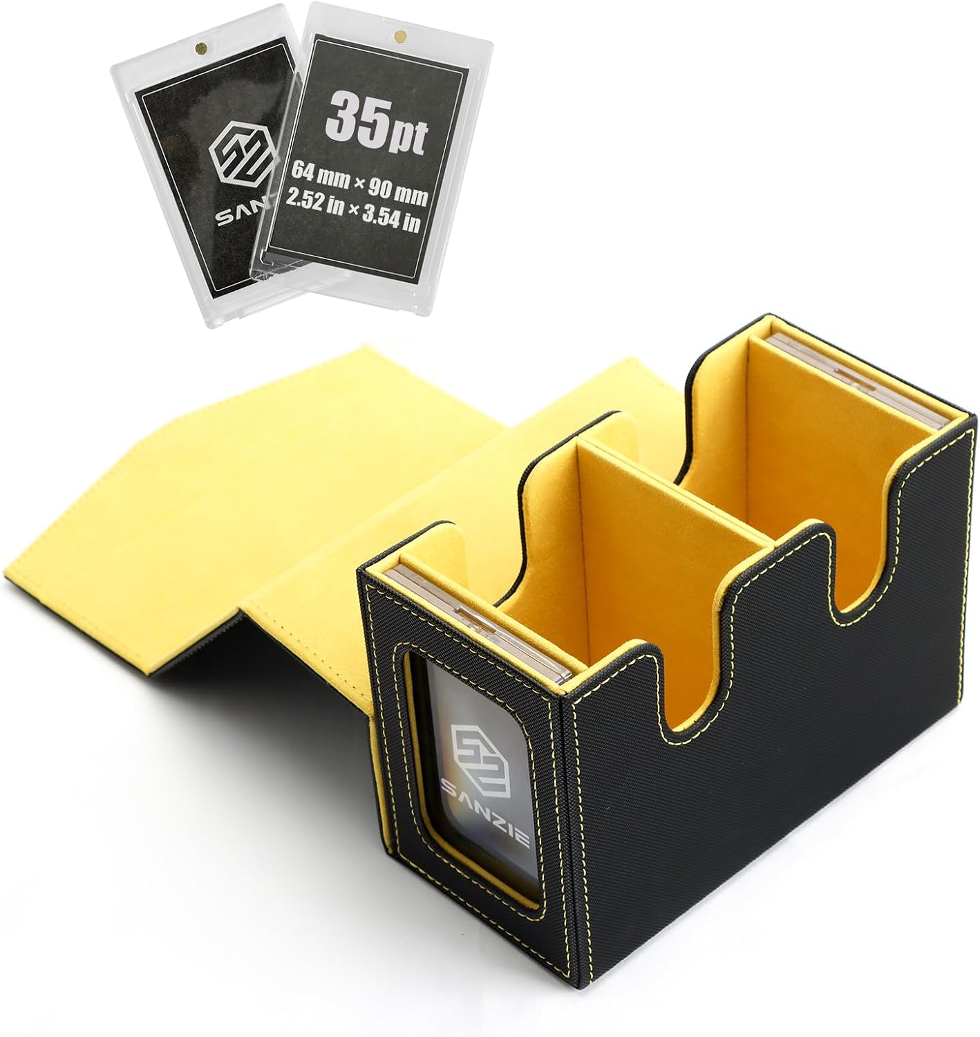 SANZIEGAME Card Deck Box for Trading Cards, MTG Commander Deck Box, Black