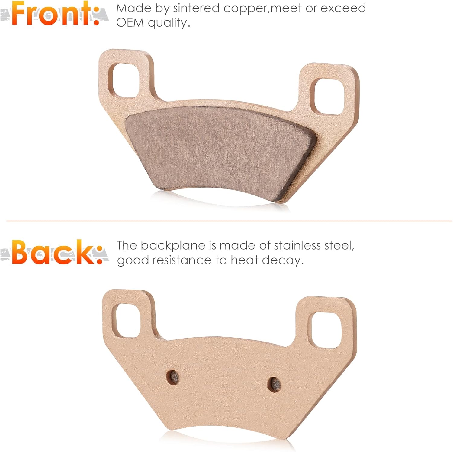 Front & Rear Sintered Brake Pads Set for Arctic Cat Wildcat Trail 700 2014-2020, 4 sets Front and Rear Brake Pads