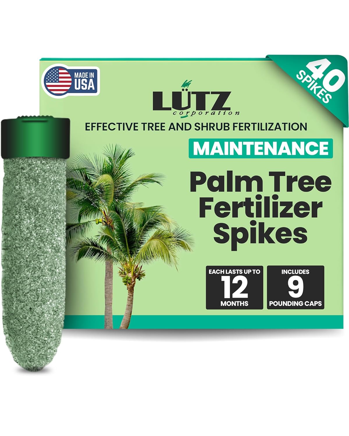 Maintenance Palm Tree Fertilizer Spikes, Pack of 40 - Fertilizer Sticks & Plant Food Spikes for Palm Trees & Ferns - Contains Manganese, Magnesium, Potassium, Sulfur, Iron, Copper