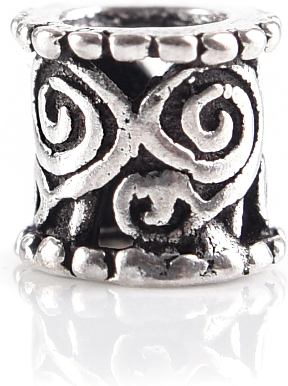 Viking Beard Bead Small Genuine Silver 3 mm Inner Diameter