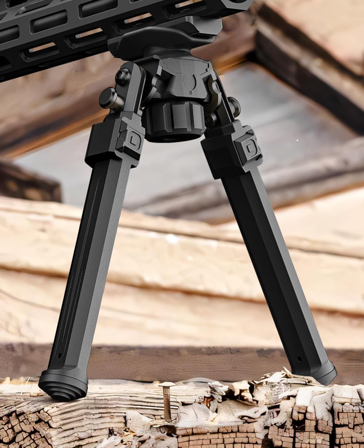 CVLIFE Adjustable Rifle Bipod with Adapter Compatible with M-Rail and Sling Stud for Hunting