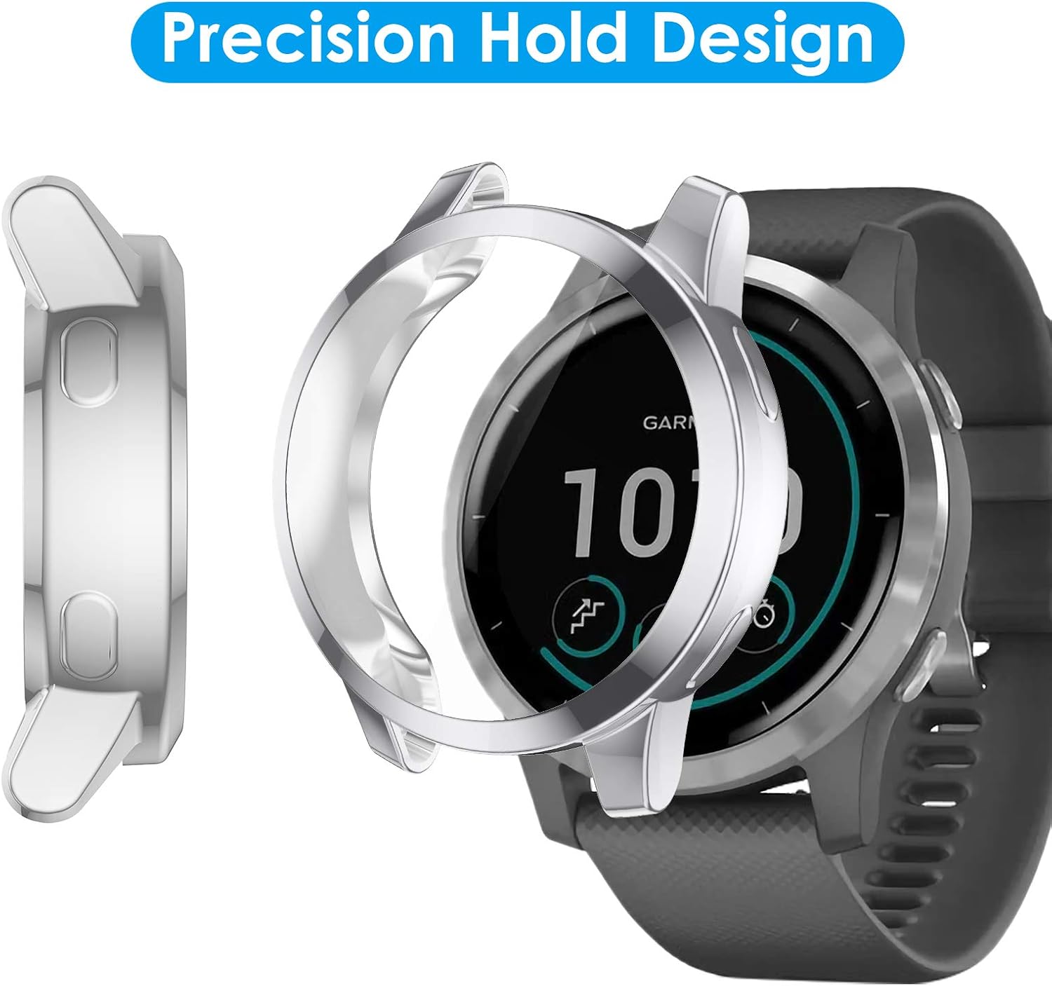 EZCO 3-Pack Screen Protector Case Compatible with Garmin Vivoactive 4S 40mm, Full Coverage Soft TPU Case Protective Screen Cover Bumper Frame for Vivoactive 4S Smartwatch(Not for Other Model)