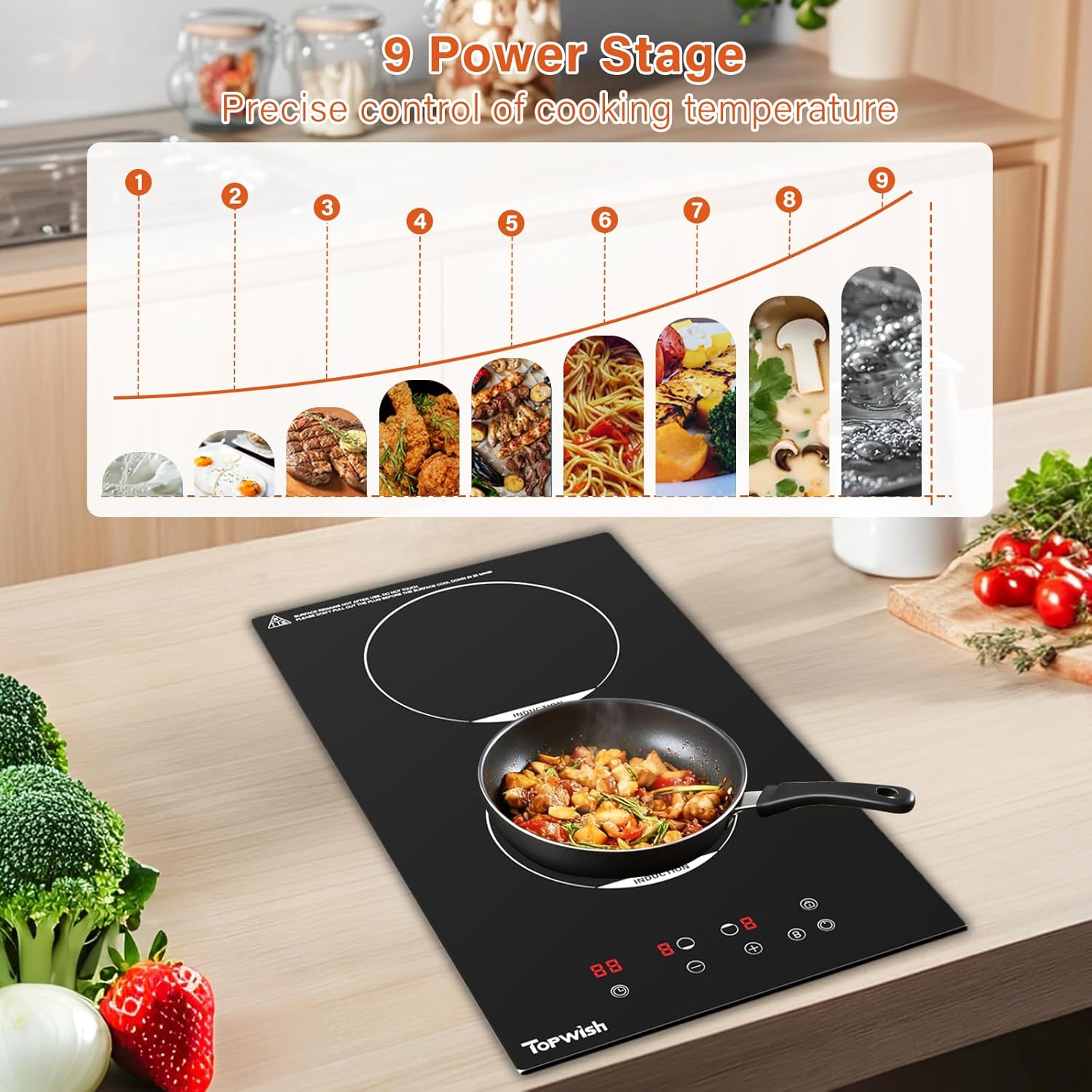 Topwish Induction Cooktop 9 Power Stages