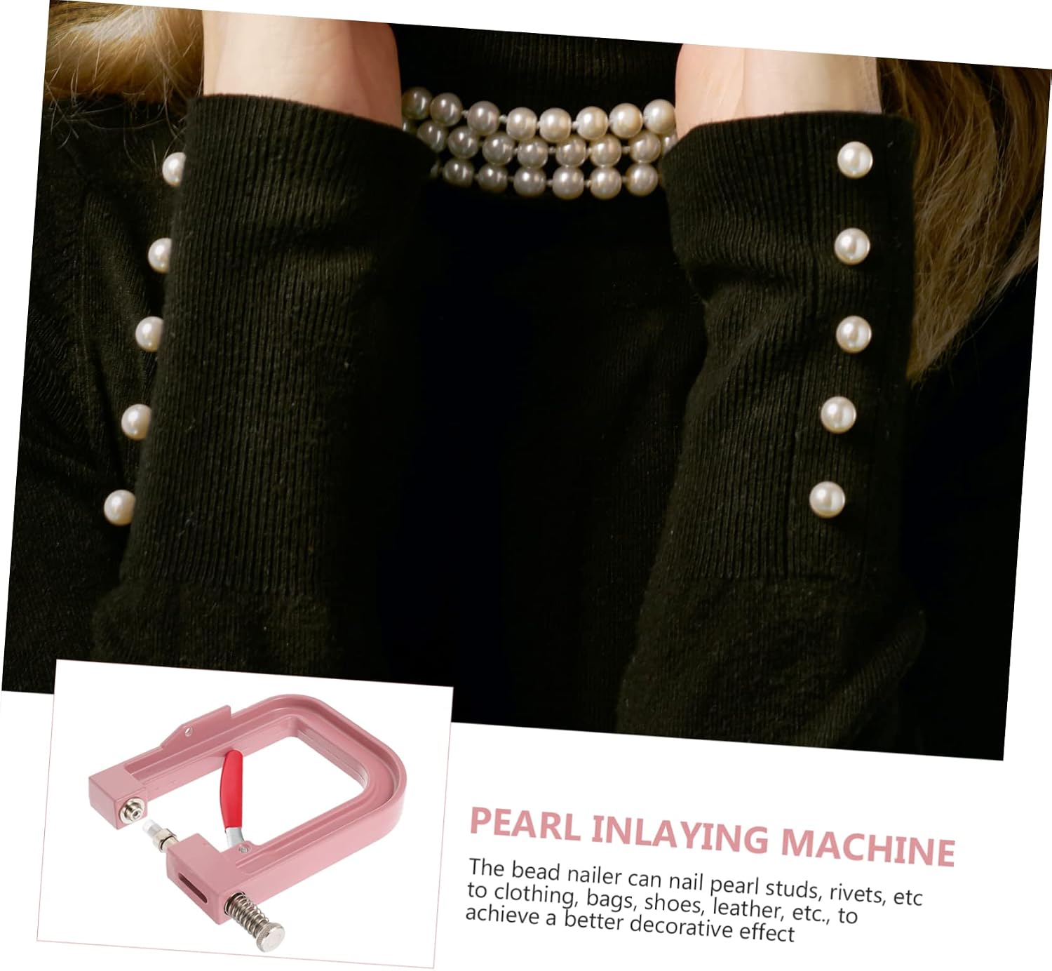 Gadpiparty Pearl Setting Machine Beading Machine for Adults DIY Pearl Hand Press Set Jewelry Making Tool