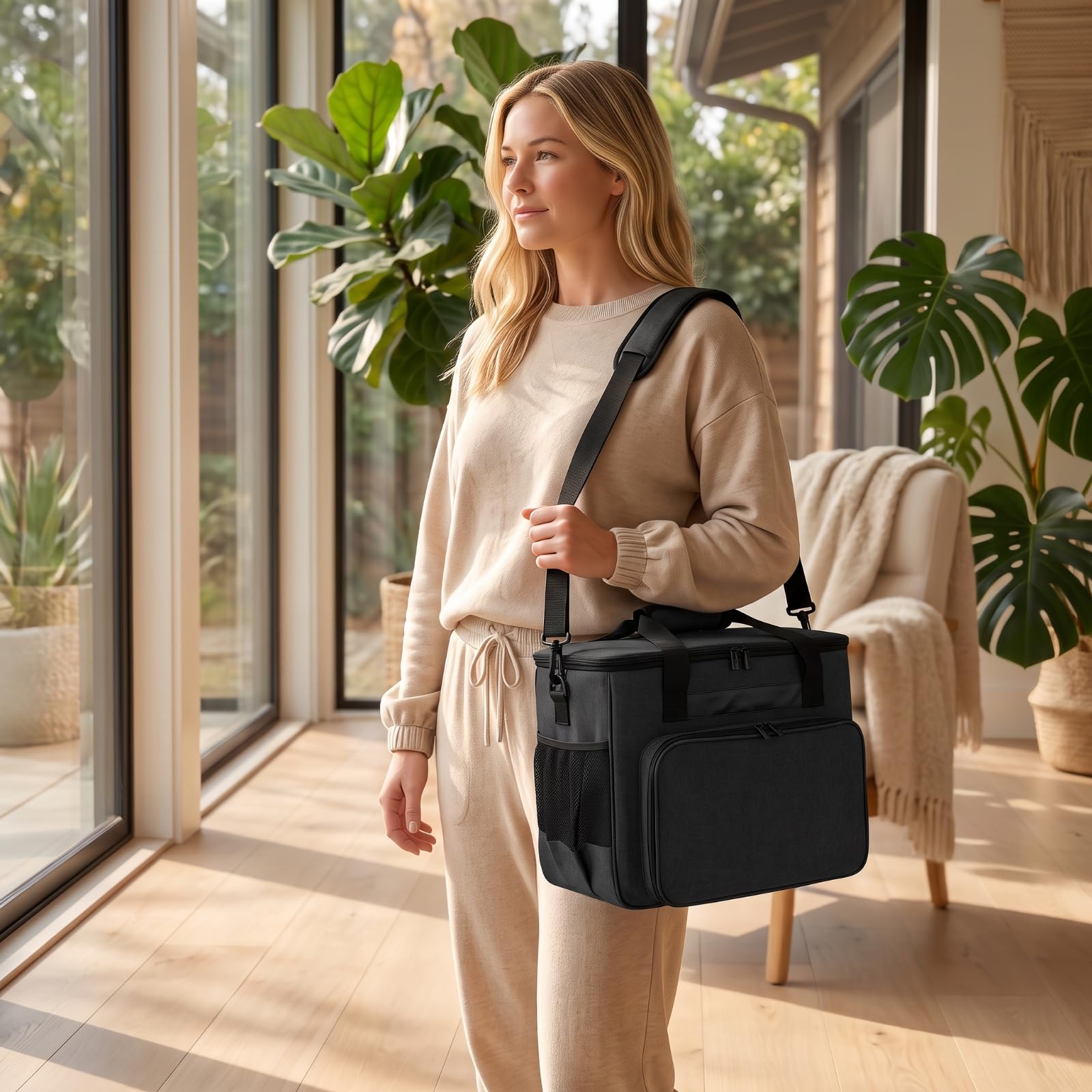 Estuche para Máquina Coser Resisn |, Funda para Máquina coserjunto Bolsillos, Reforzada, Viajes, Gris