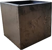 Vista 6 de Maceta cuadrada de acero grande - Macetero - Jardineras para exteriores - Maceta en cubo