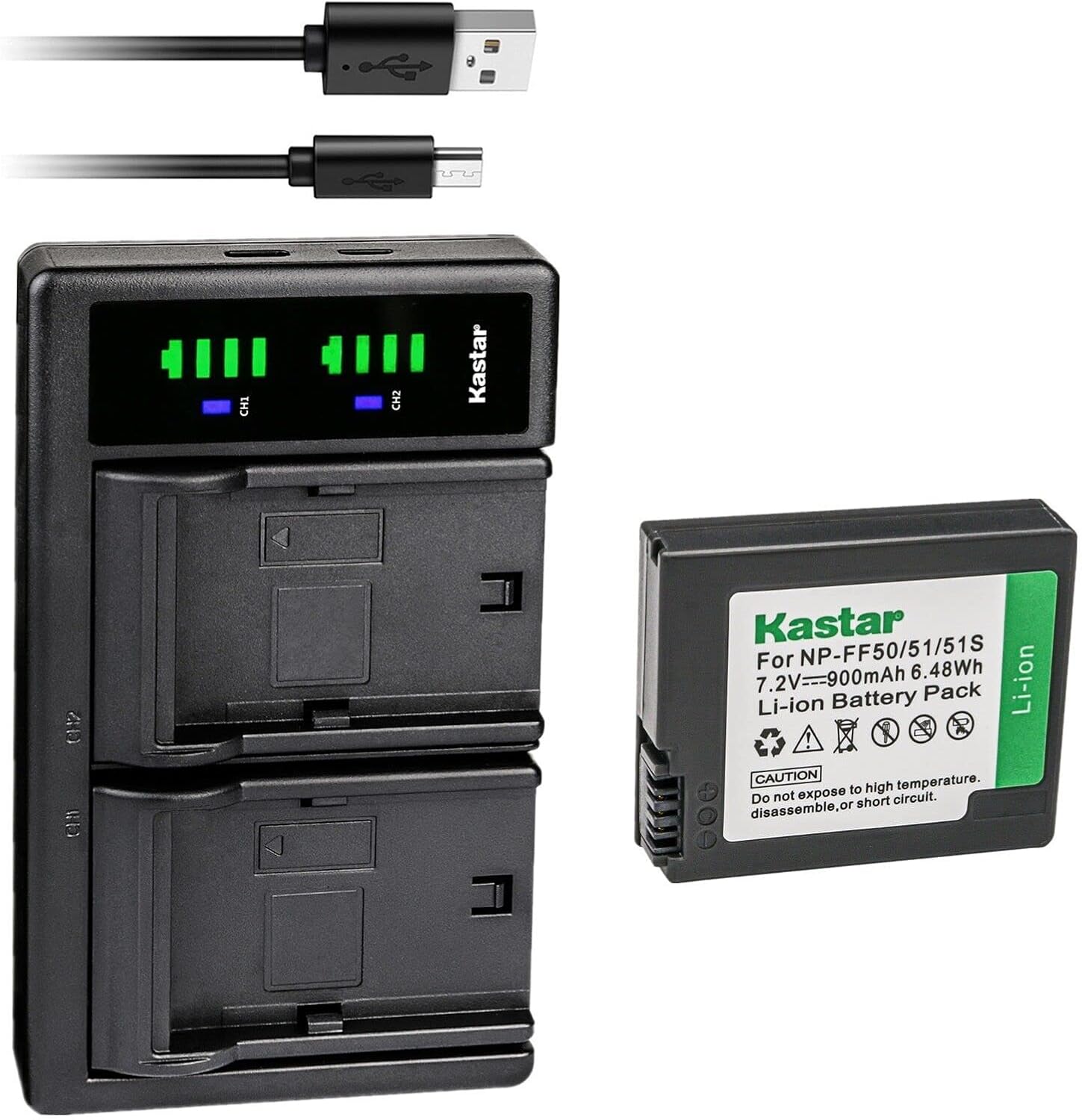Kastar 1-Pack NP-FF50 Battery and LTD2 USB Charger Compatible with Sony DCR-PC106, DCR-PC106E, DCR-PC107, DCR-PC107E, DCR-IP1, DCR-IP1E, DCR-IP1K, DCR-IP200K, DCR-IP210, DCR-IP210E, DCR-IP220 Camera