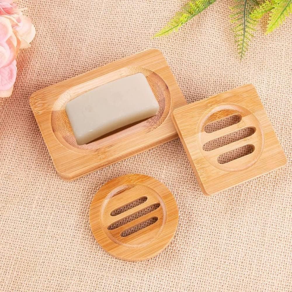 jabonera, Bandeja de bambú con escurridor for Accesorios Ducha. Mantiene Las Pastillas jabón secas y es fácil Limpiar(J)