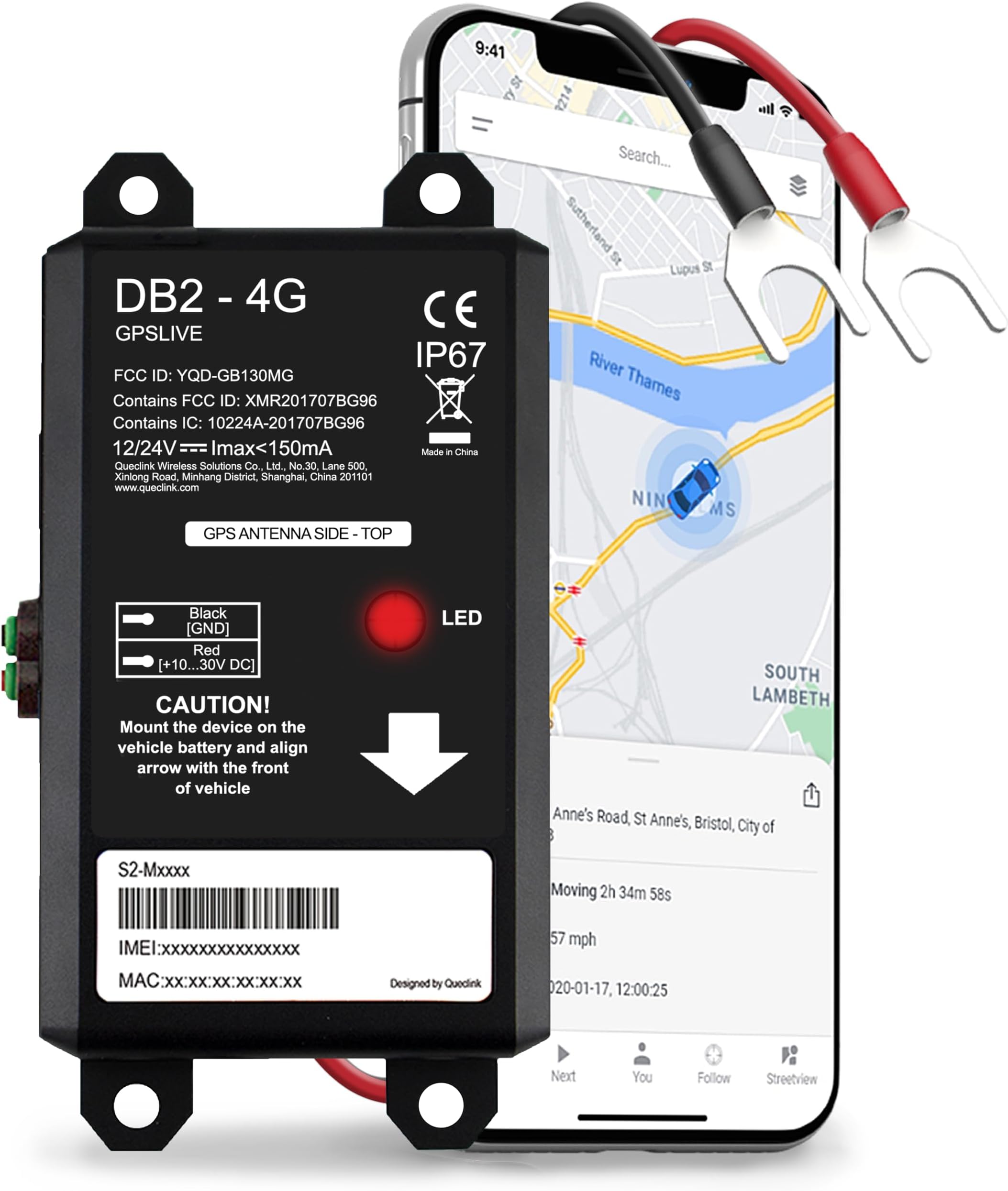 GPSLive DB24G GPS Tracker Auto, Motorrad, Wohnmobil, KFZ Made in EU Einfache Installation