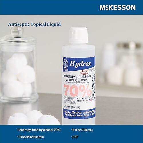 Miniatura 9 de McKesson 70% alcohol isopropílico para frotar  Solución de primeros auxilios para cortes, rasguños, limpieza  4 onzas, 60 unidades
