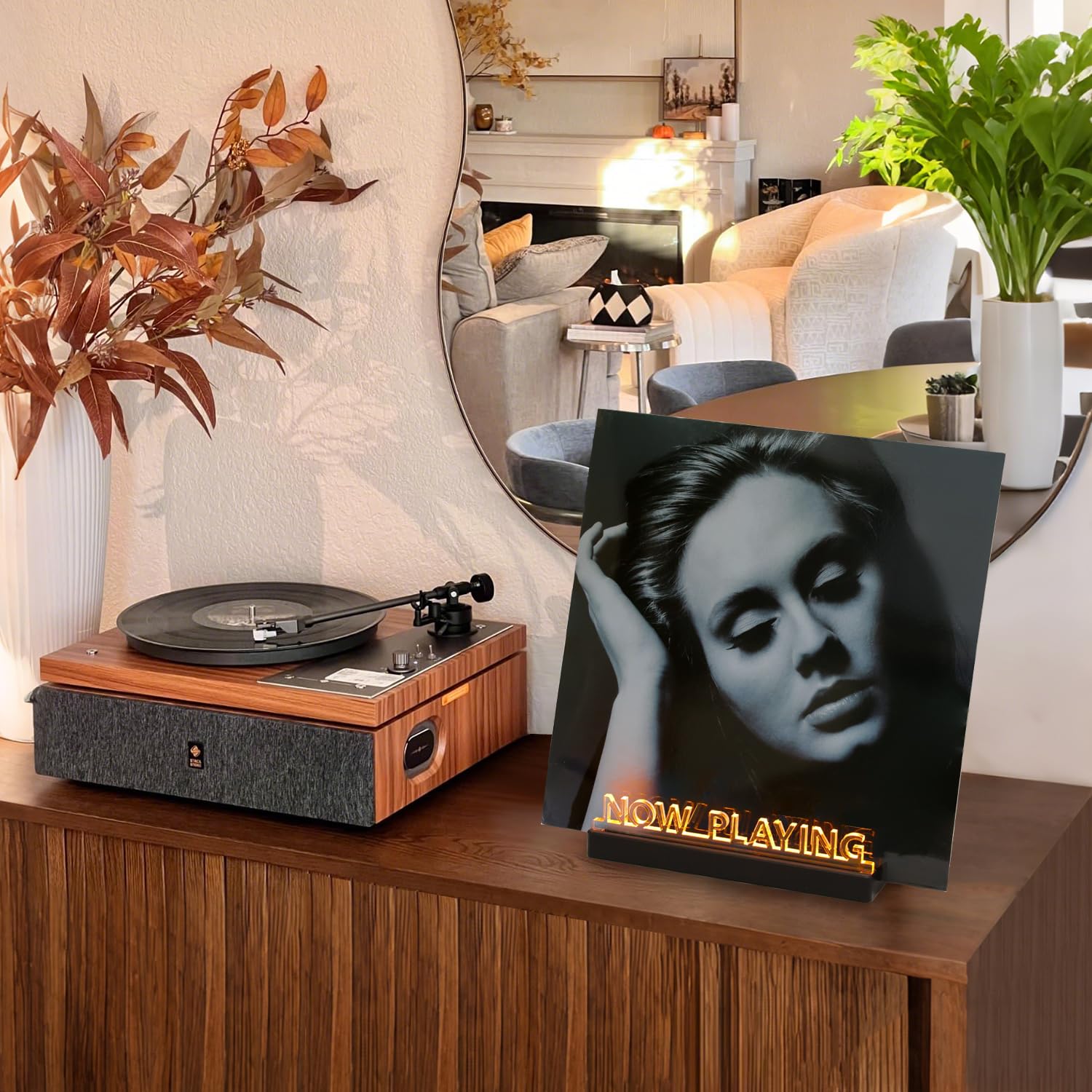 Amazon.co.jp: KAZAKA Now Playing Vinyl レコードスタンド、LEDライト