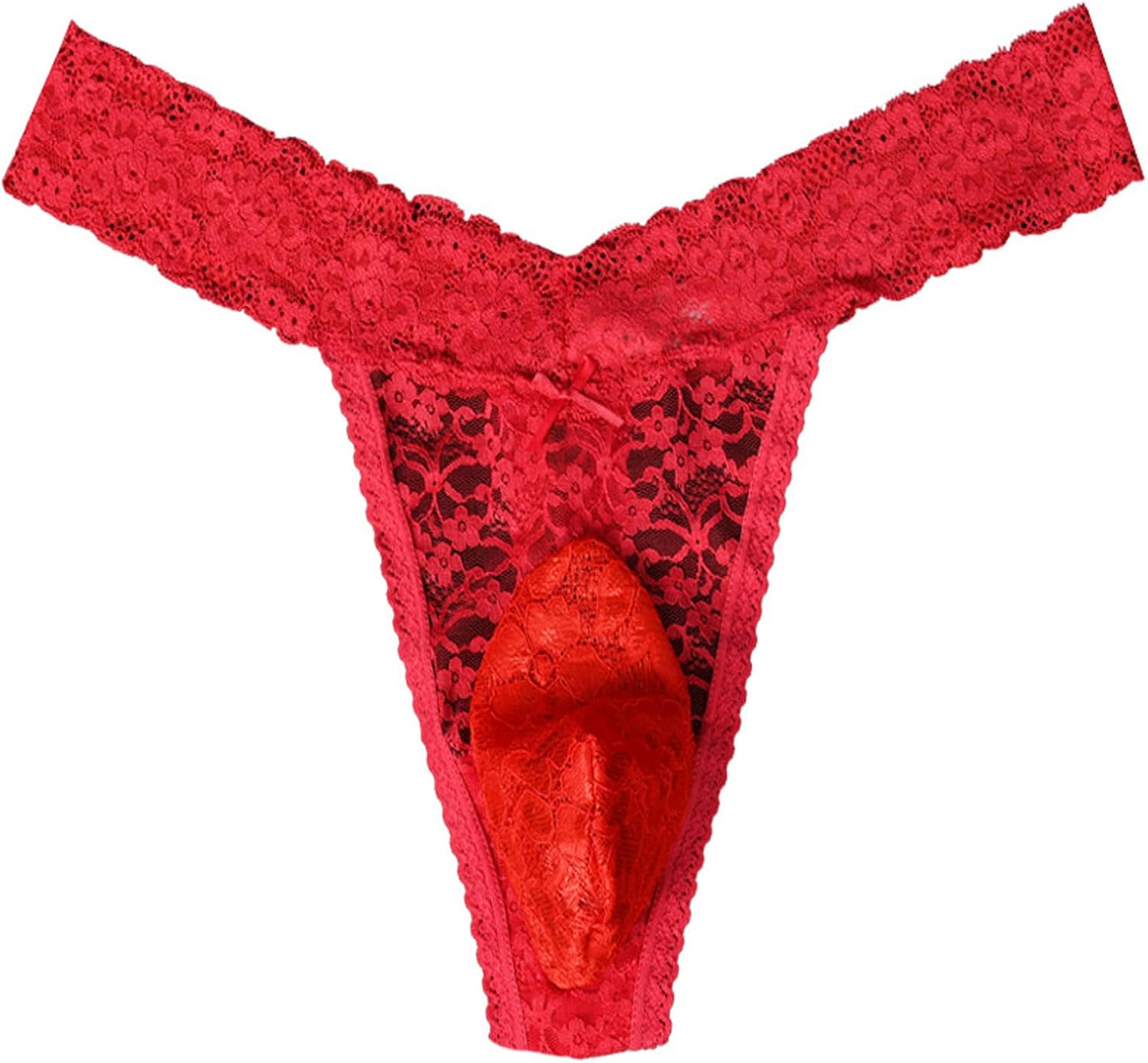 Mens Sissy Thong Underwear Panties Lingerie, Sexy Feminine Lace Clothes for Girly Femboy Male Cross-dressers