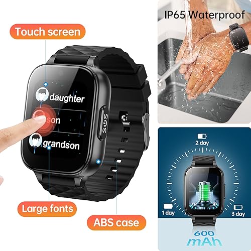 Miniatura 7 de Smart Health Watch with Fall Alert Devices, Pedometer, 2 Way Call Voice Chat, SOS Emergency Alarm Button, 4G Elder GPS Tracker Watch, Anti-Lost Cell