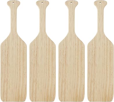DAJAVE 15 Inch Unfinished Wooden Paddles, 4 Pack Wooden Pine Paddle Greek Paddles Natural Color Craft Paddle for Crafts Sorority DIY Projects Home Decoration