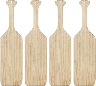 DAJAVE 15 Inch Unfinished Wooden Paddles, 4 Pack Wooden Pine Paddle Greek Paddles Natural Color Craft Paddle for Crafts Sorority DIY Projects Home Decoration