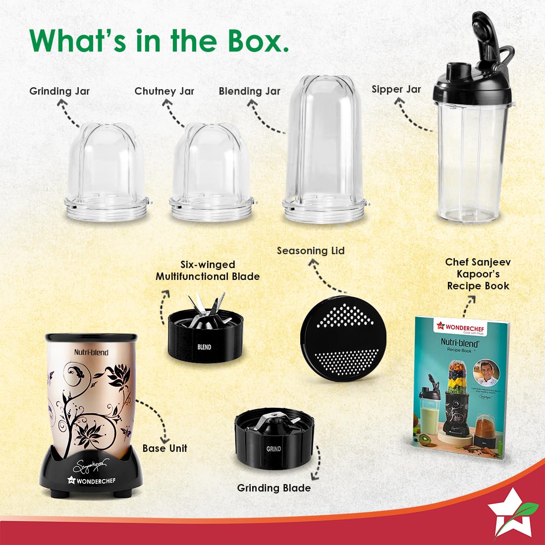 Wonderchef Nutri-blend Mixer Grinder - Champagne -5 Wonderchef Nutri-blend Mixer Grinder - Champagne -5