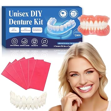 Smile Confidence Cosmetic Teeth Covers - Natural Look Snap-On Veneers for Men & Women, DIY Comfort Fit Upper & Lower Dental Aesthetic Set