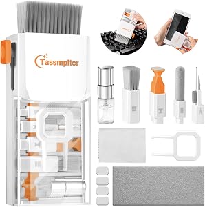 Tassmpitor Laptop Cleaning Kit Keyboard Cleaner, Electronics Cleaning Tool for MacBook iPad iPhone Pro Cell Phone, Brush Tool for Tablet, Computer, PC Monitor,TV Camera Lens New Compact with Patent
