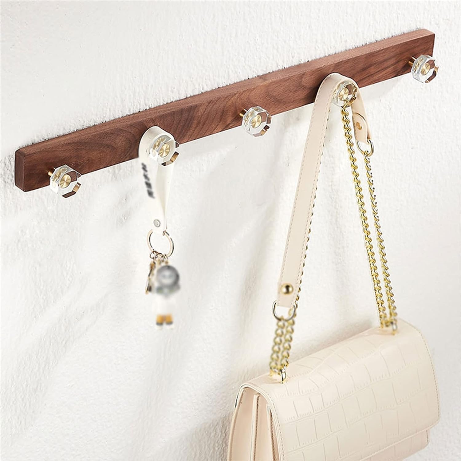 Wall Mounted Coat Rack Wall-Mounted Coat Rack, Wooden Coat Hook, Color Coat Hanger, No Punching Row Hook, Available for Living Room, Porch, Bedroom Coat Rack Tree