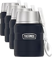 Vista 9 de THERMOS Stainless King Tarro de alimentos aislado al vacío con 2 insertos de contenedor de almacenamiento, 47 onzas, acero inoxidable mate