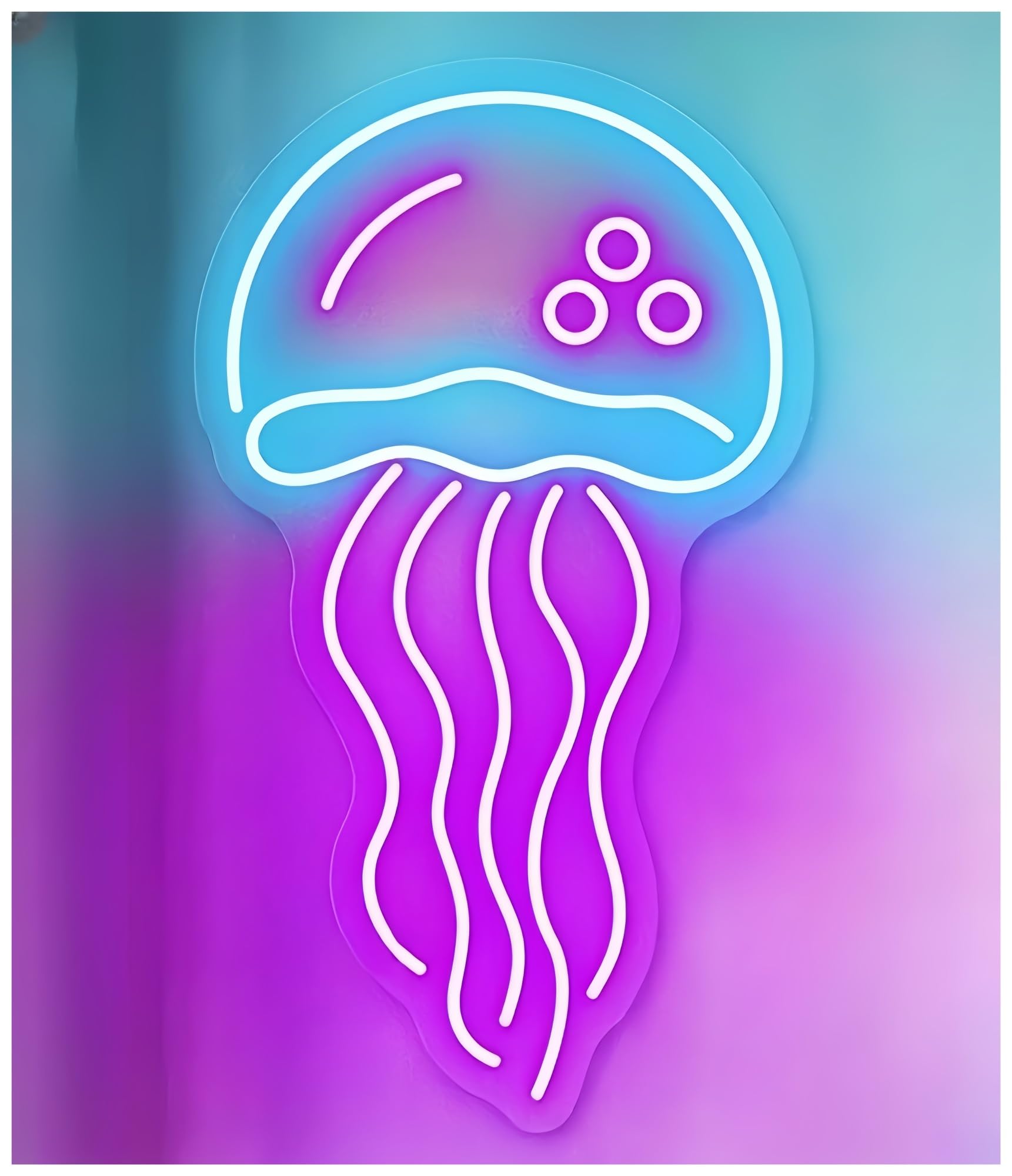 Shouxi A Sign Lamp Jellyfish Neon Sign Kids Room Bedroom Wall Decor For Teens 50X30cm(A)
