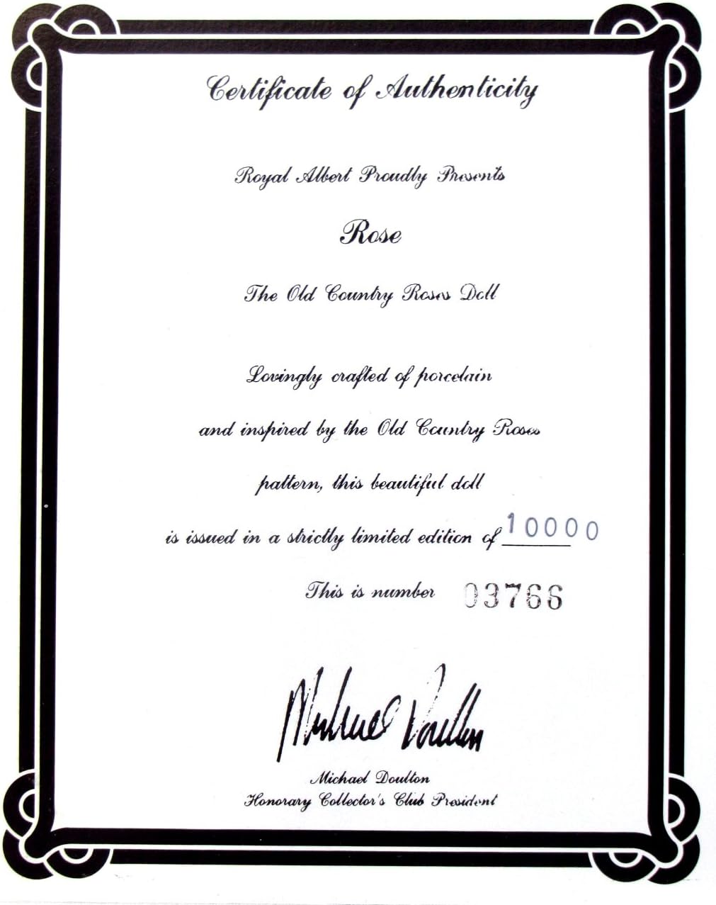 Royal Albert Old Country Rose Porcelain Doll ''ROSE'' - 17"