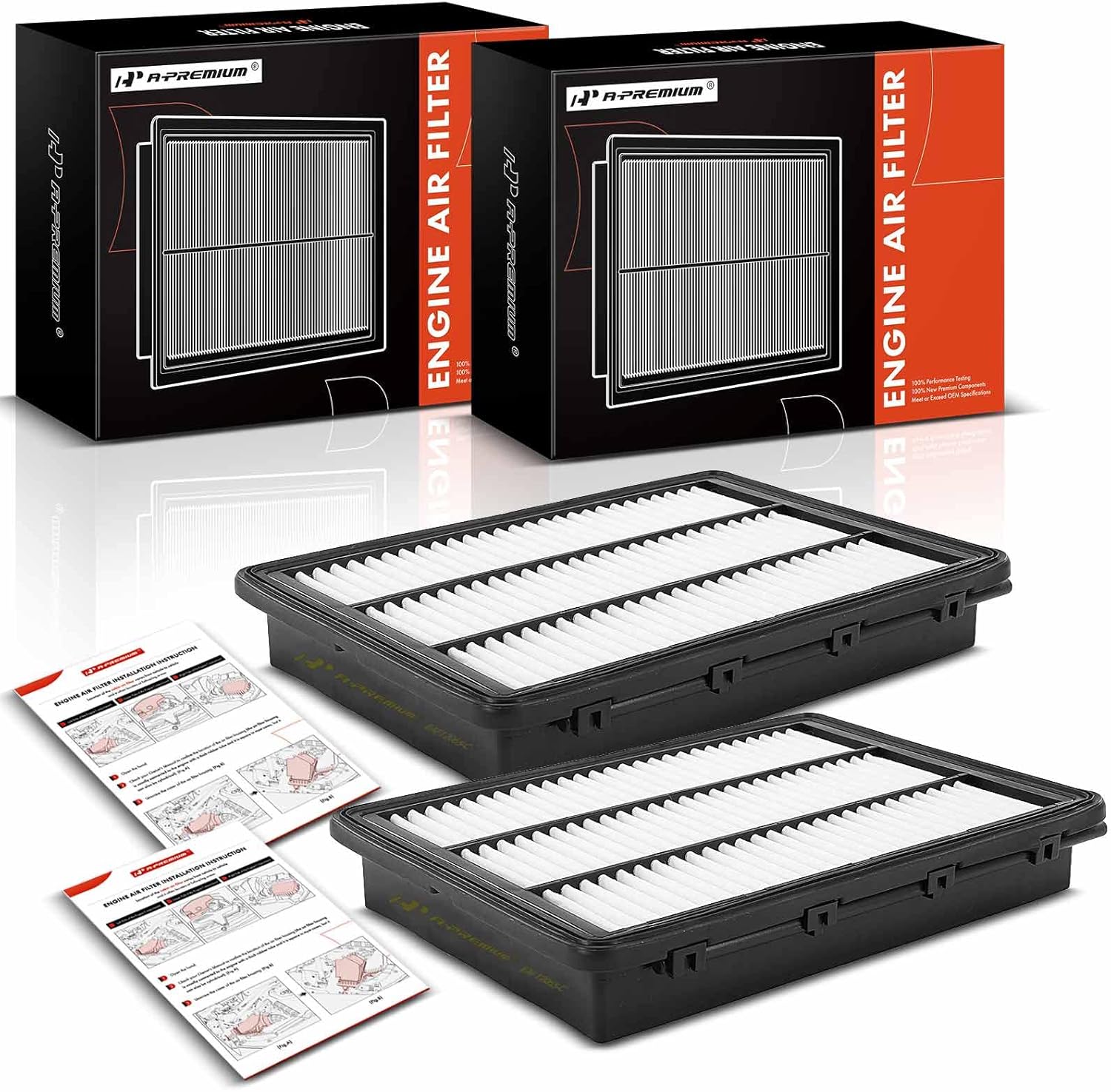 Amazon.com: A-Premium 2-PC Engine Air Filter Compatible with Hyundai ...