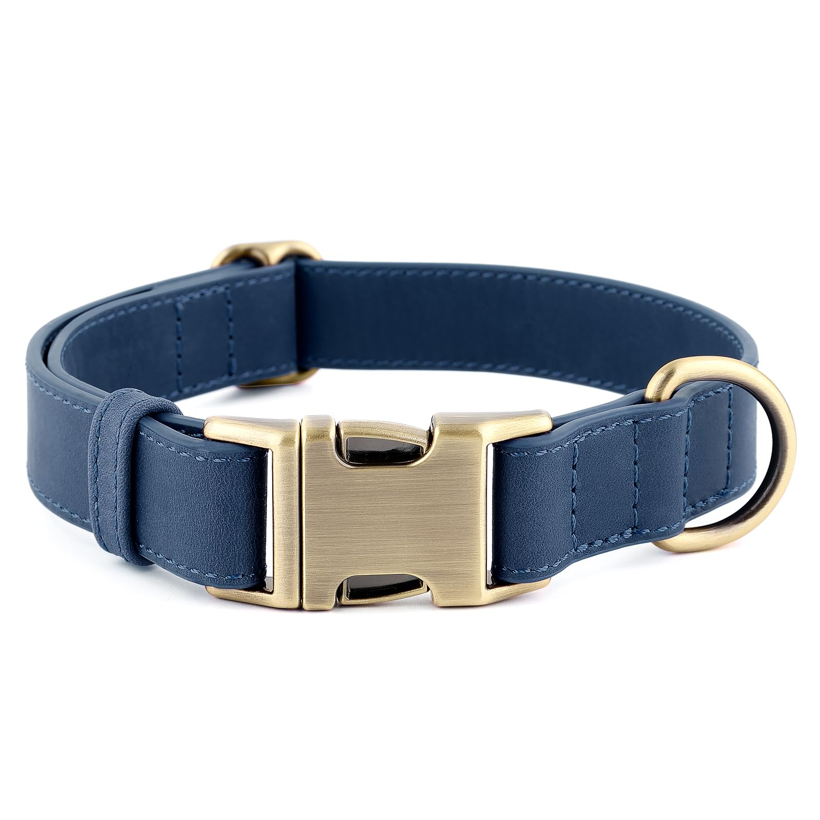 Plutus Pet Genuine Leather Dog Collar – Adjustable Pet Collar with Quick Release Metal Buckle, Soft Real Leather for Small Medium Large Dogs, Heavy Duty & Skin-Friendly (Royal Blue, XS)