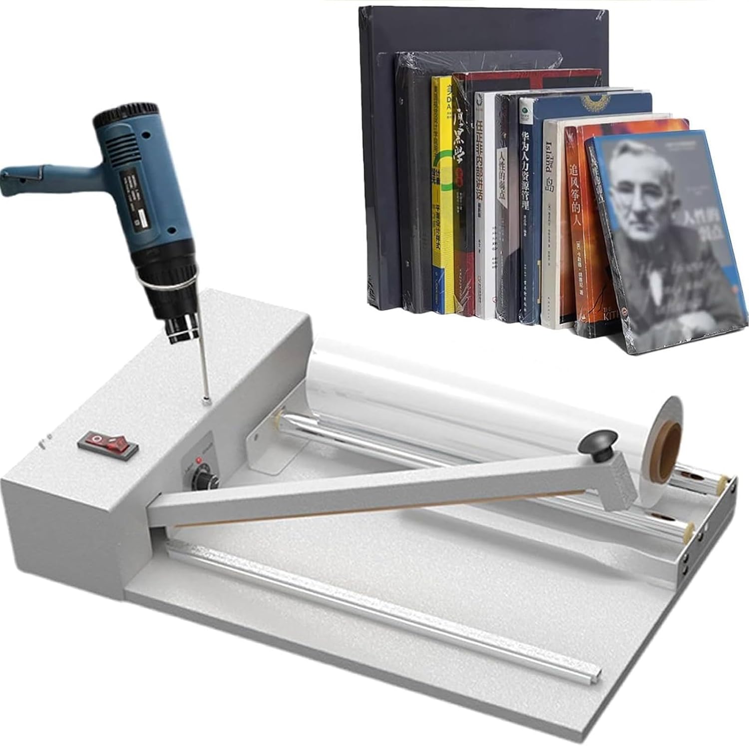 Shrink Wrapping Machine, Shrink wrap Machine with Heat Gun, Film Packaging Sealer Food, Vacuum sealers, Que Livre(450)