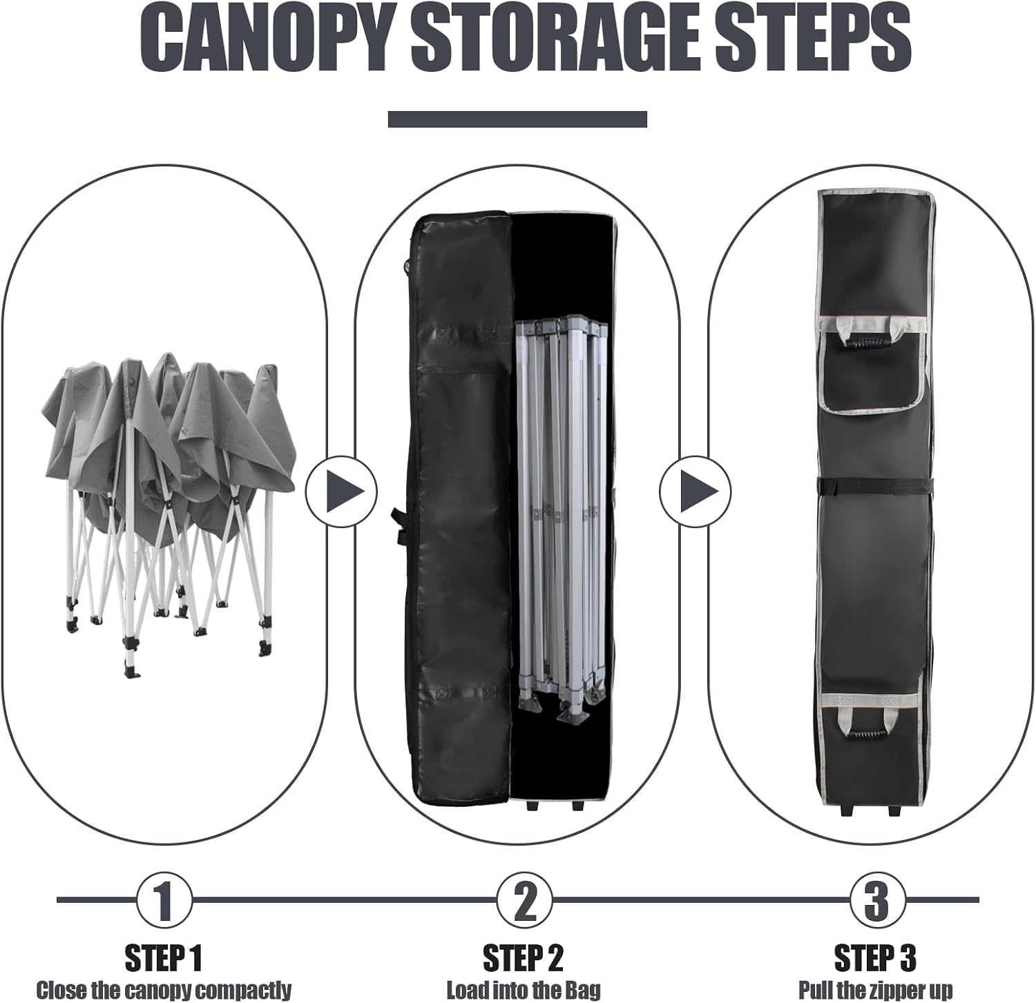 Canopy Bag Replacement for 10 x 10 Pop Up Canopy Tent with Roller Wheels, Waterproof Outdoor Storage Bag Tent Bag Canopy Folding Bags (10x10x48in)