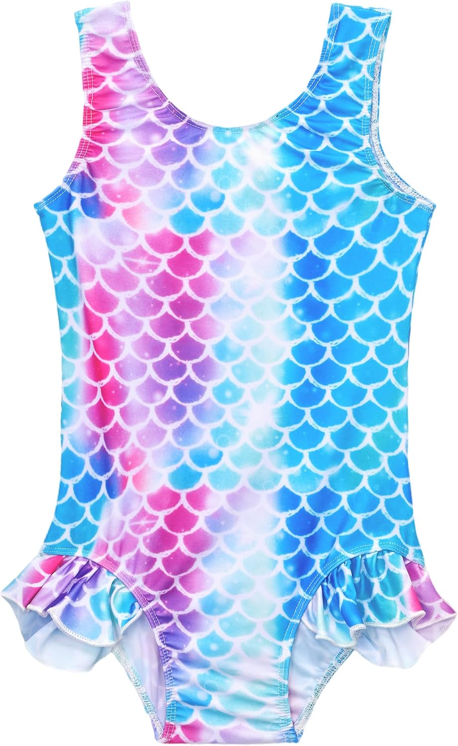 Snowheart Girls Bathing Suit Toddler Swimsuit Girl Hawaiian Floral Ruffle One-Piece Breathable Swimwear 4-10T