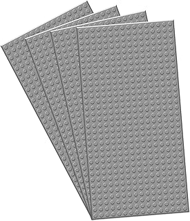 TORMEN 10x5 inch Classic Baseplates, Building Bricks Plates Compatible for Major Brands, Ideal for Kids 6+ & STEM Activities, Inspiring Creativity & Learning(Light Gray*4)