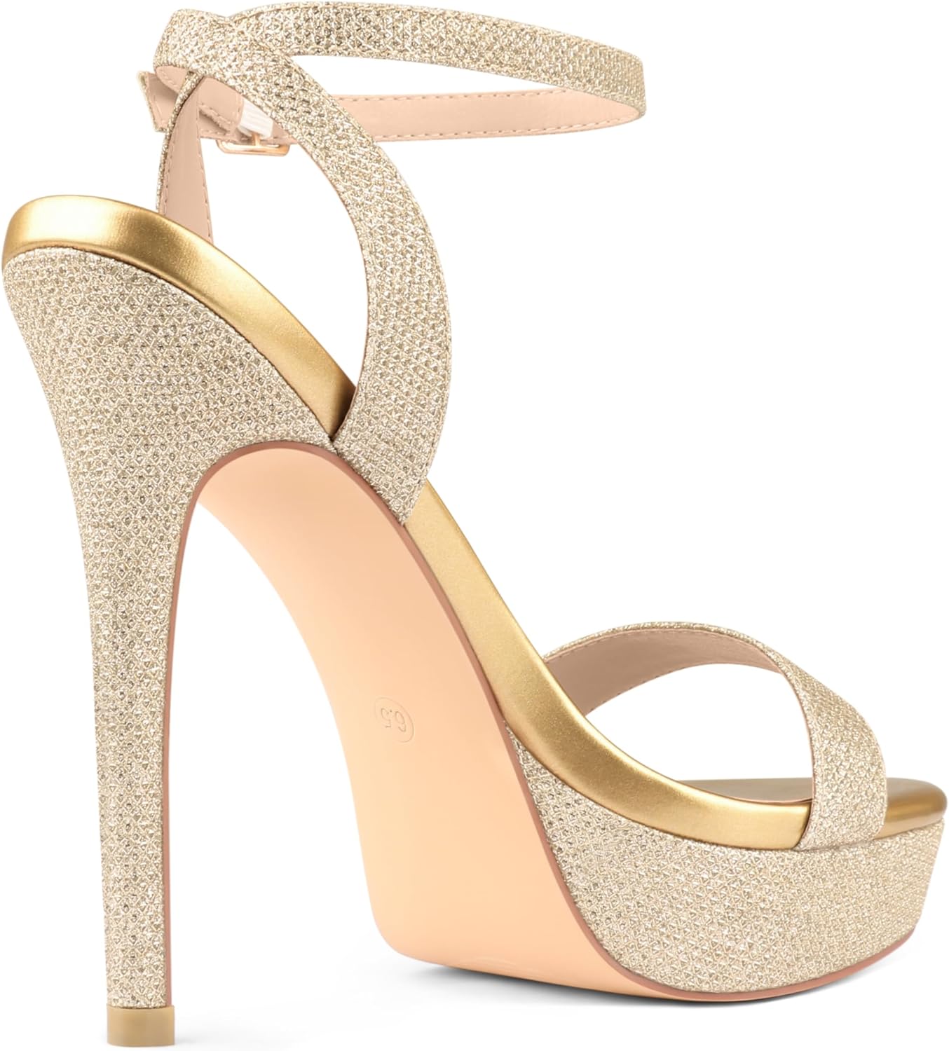 MERUMOTE Heels for Women Open Toe Heeled Sandals Ankle Strap Sexy High Heels for Dressy Wedding Pumps Shoes - Image 5