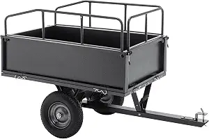 600LBS Heavy Duty Steel Dump Cart Trailer, 17 Cu.Ft. Tow Behind Capacity
