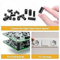 Vista 4 de Exqutoo 300Pcs Arandelas Redondas de ABS, DI 3mm, DE 7mm; 4mm, 8mm; 5mm, 9mm; 6mm, 11mm; Varias Longituds, Arandelas sin Rosca Adecuadas