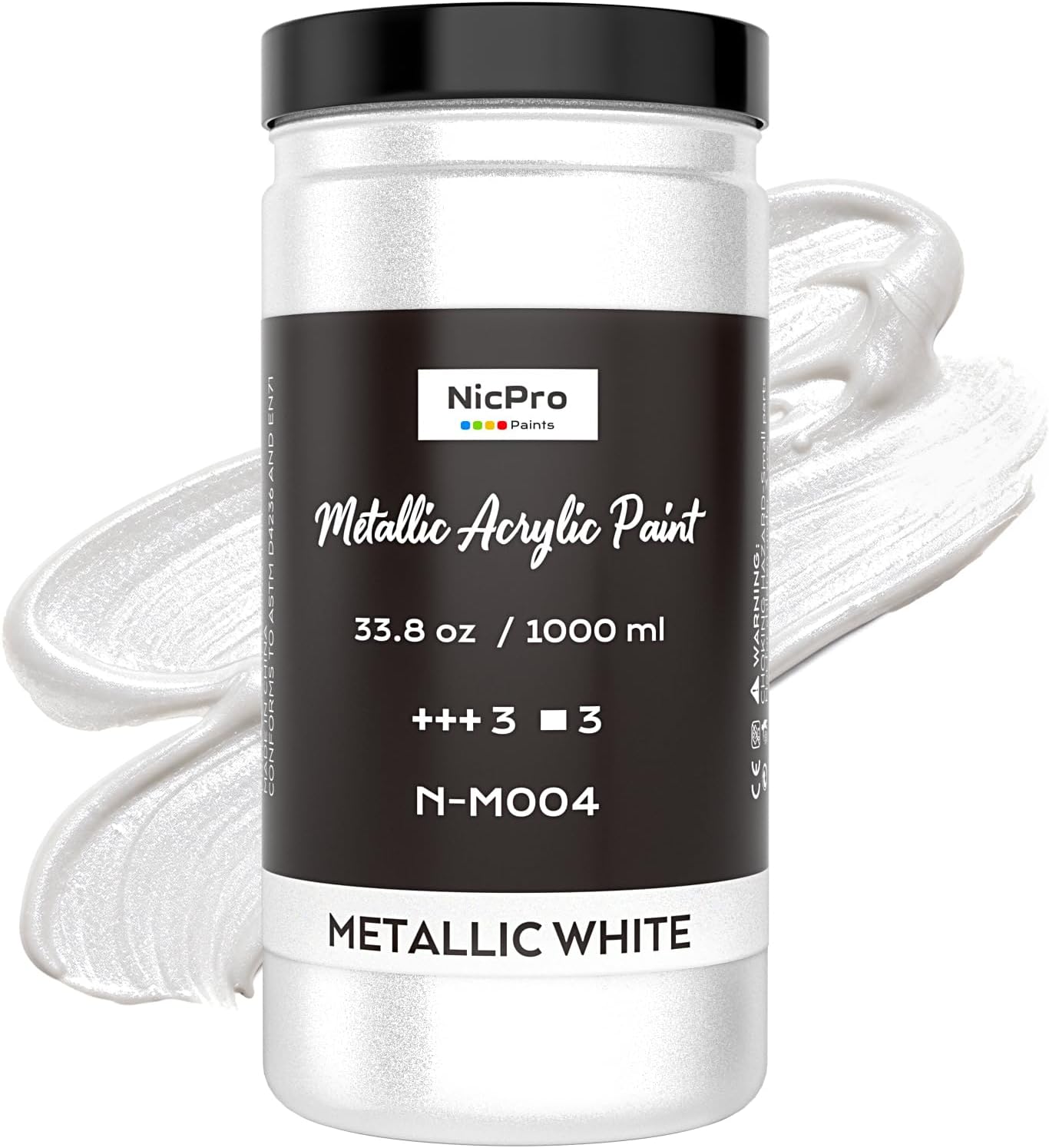 Nicpro Metallic Gold Acrylic Paint, 69oz/2040ml Large Gold Leaf Paint, Non Toxic, Non Fading Craft Paints for Metal, Wood, Clay, Fabric, Canvas, Furniture, Handcrafts, Art Supplies