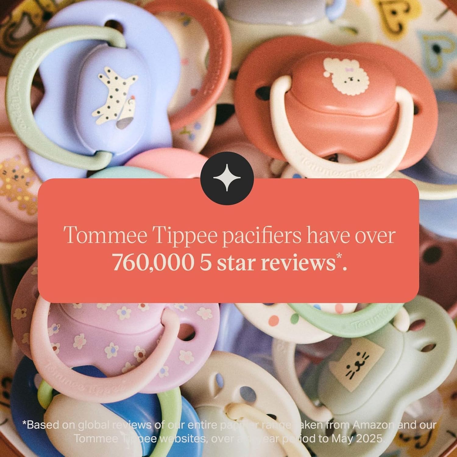Tommee Tippee Ultimate Fit Newborn Pacifier, 0-6 Months, Pack of 4