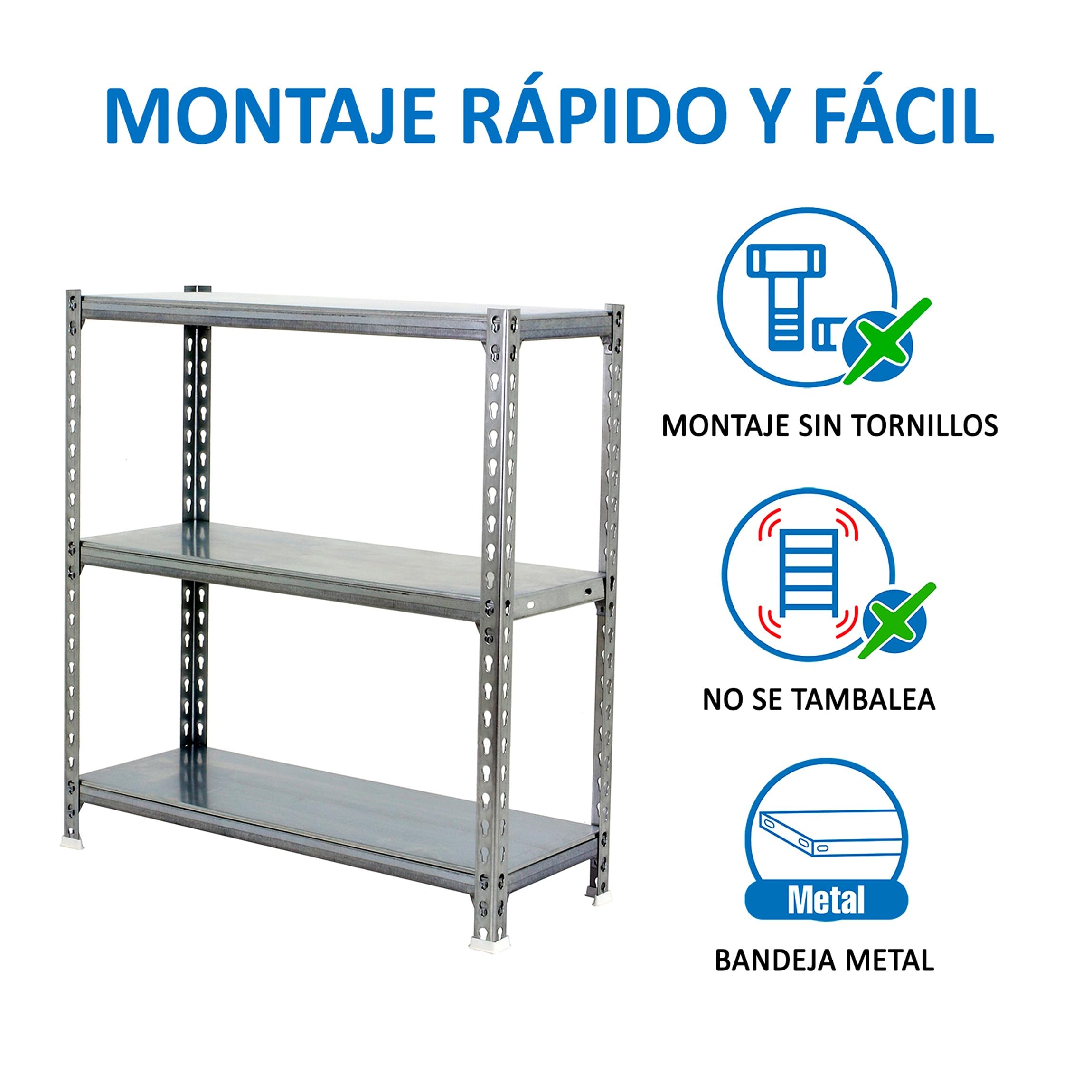 Simon Rack Regał metalowy 900x1000x300 mm, 3 półek, nośność 180 kg na półkę, regał magazynowy i garażowy, stabilna konstrukcja, kolor Ocynkowane – Simon Classic