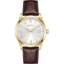 BOSS Men's Langford Leather or Link Bracelet Dress Watch, 39mm