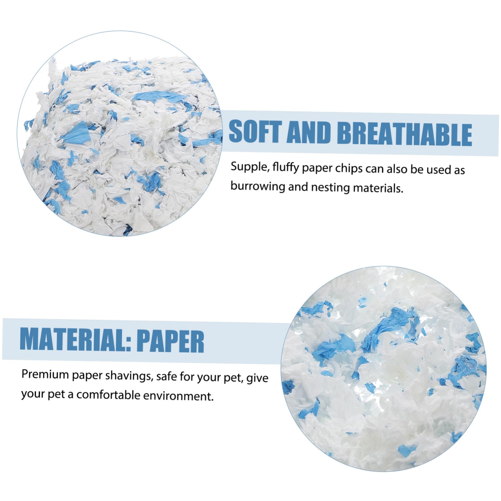DOITOOL Staubarme Papier Einstreu für Kleintiere 1 Beutel Saugfähig Wärmt und Flauschig für Kaninchen und Frettchen im Käfig